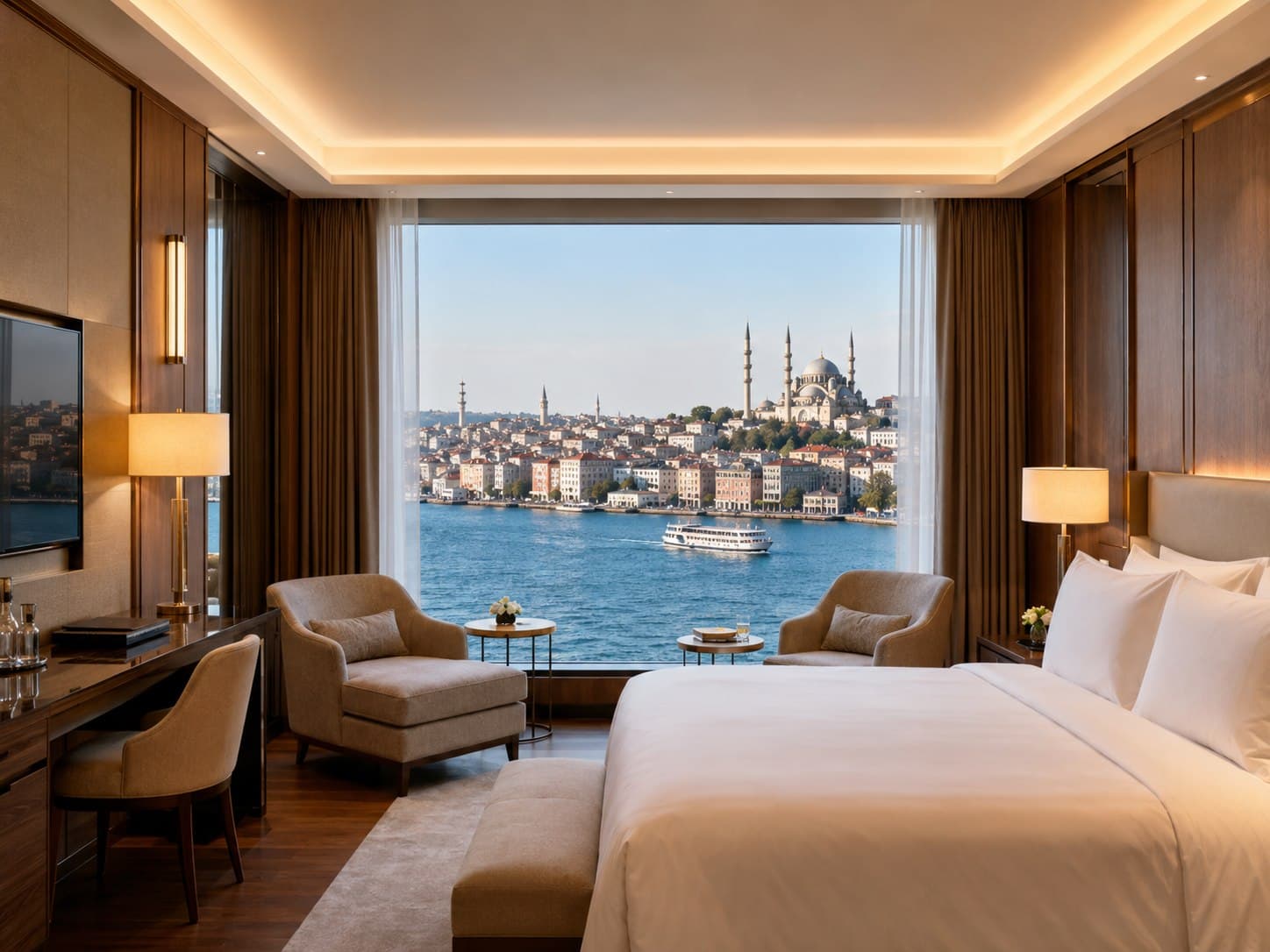 İstanbul’da Boğaz manzaralı otel odası