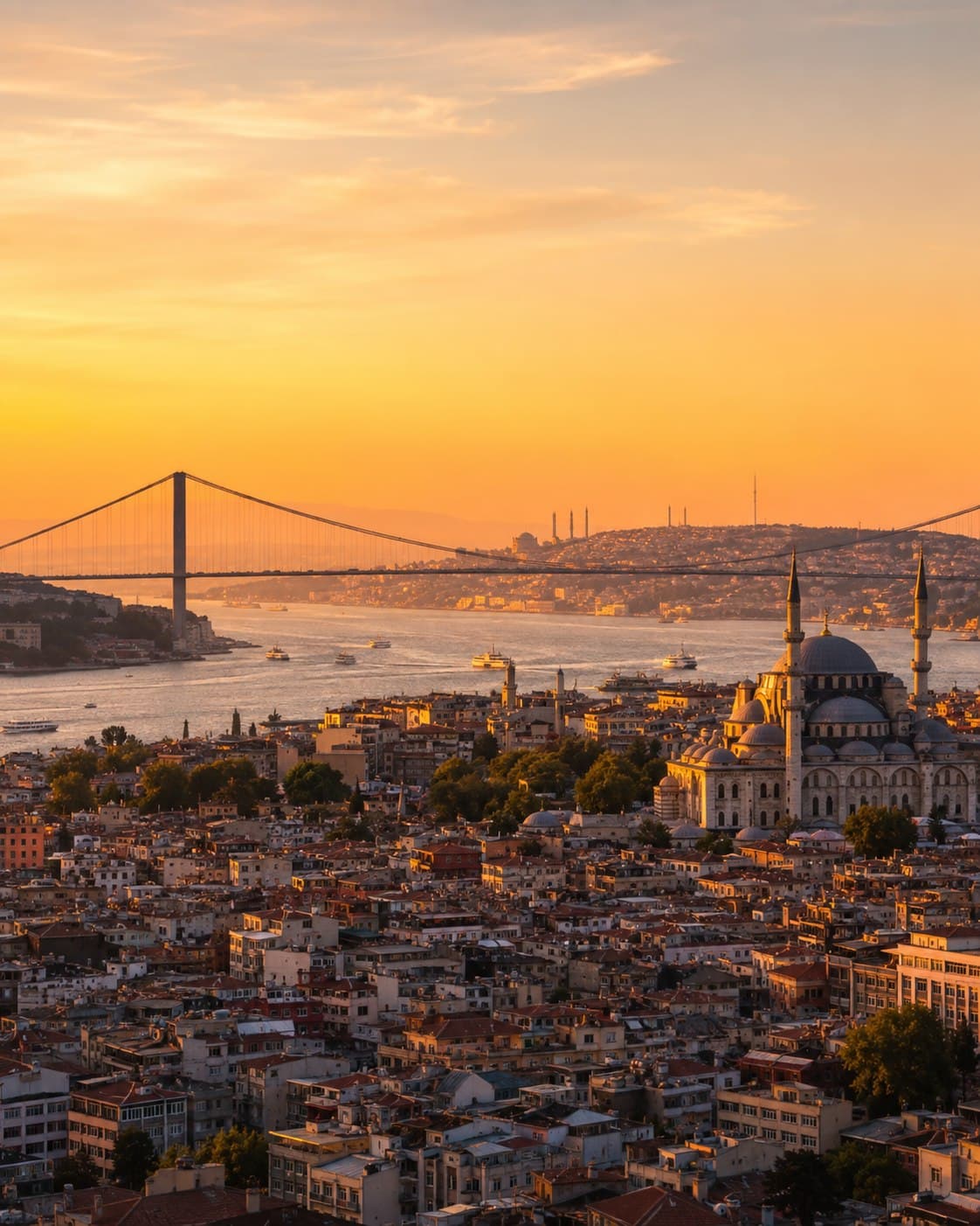 Gün batımında İstanbul panoraması