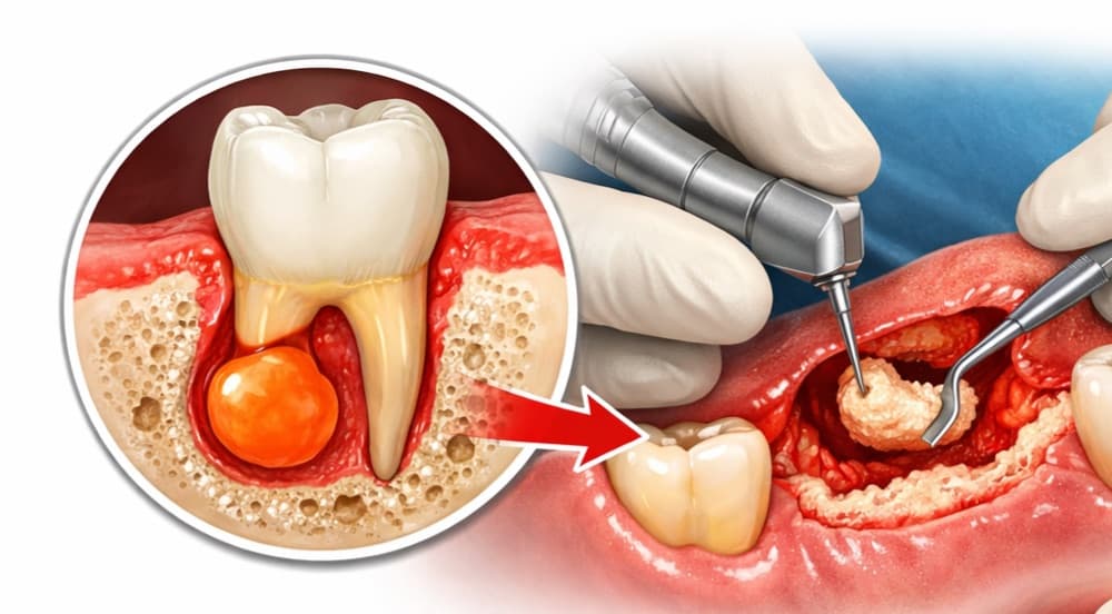 Kyste gingival — intervention chirurgicale
